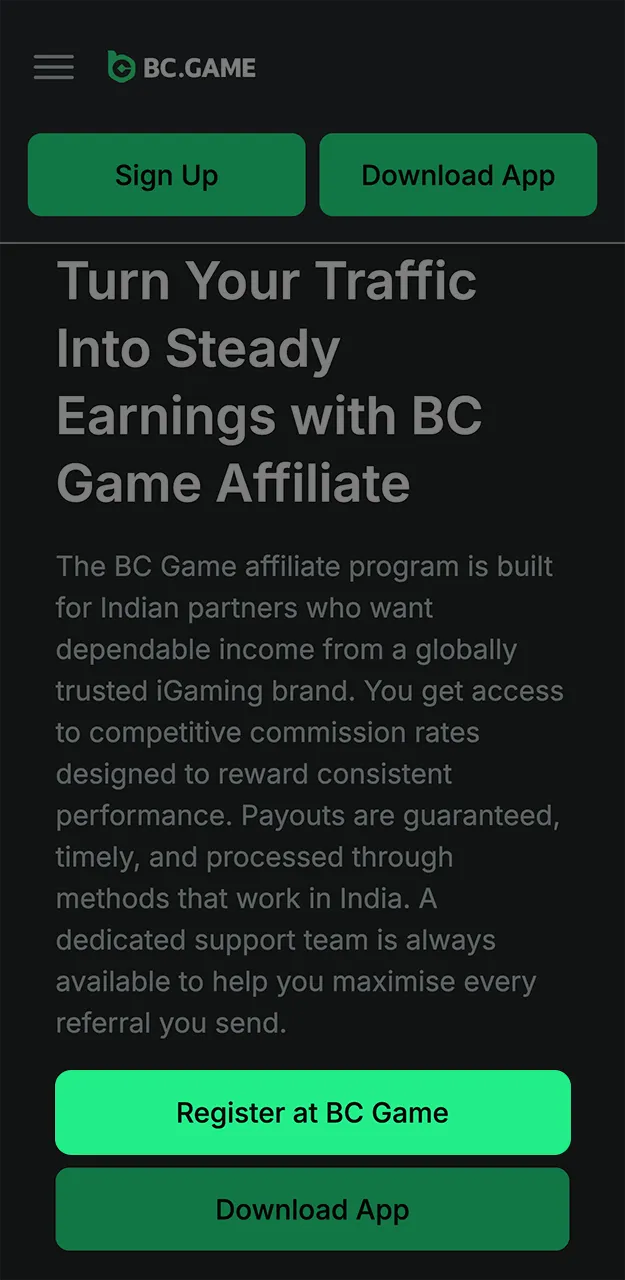 Become a BC Game partner and start earning rewards for referring new players.