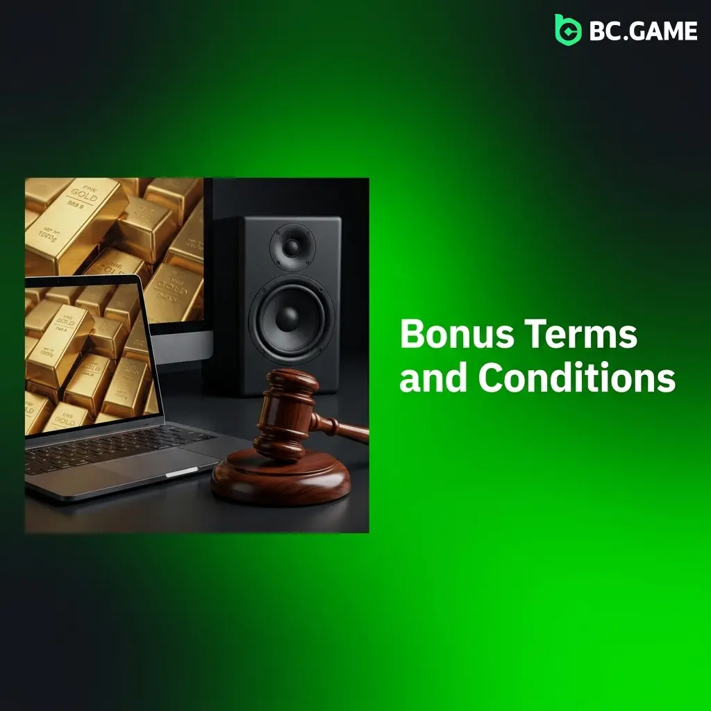 BC Game bonus terms and conditions outlining wagering requirements, eligibility, and rules for casino and sports bonuses in India