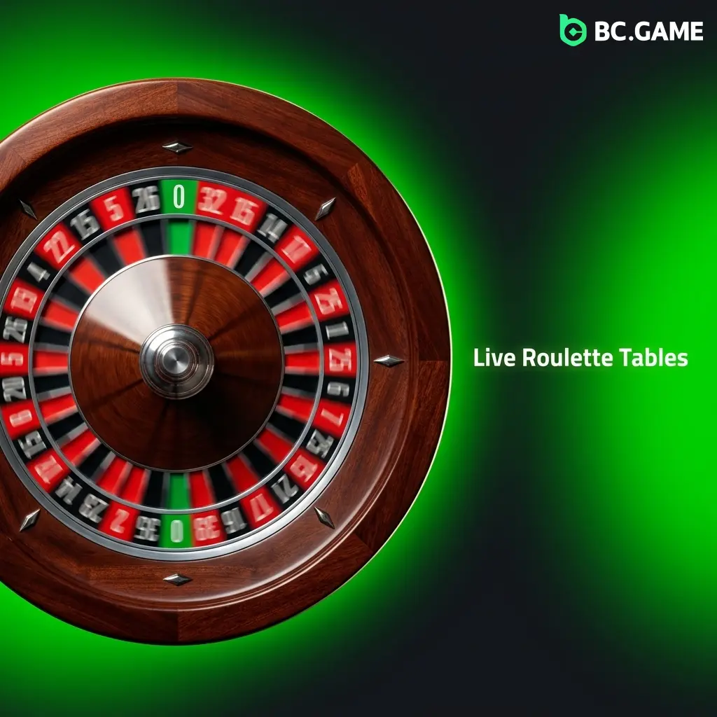 Live roulette table with spinning wheel and real dealer at BC Game, featuring variants like Lightning and Immersive Roulette