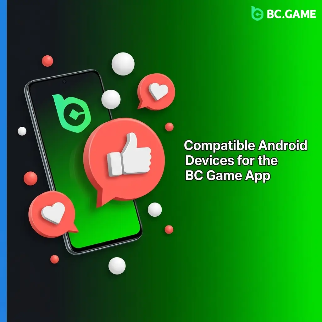 Compatible Android devices for BC Game app including Samsung, Redmi, Realme, OnePlus, Vivo, Oppo and Poco models