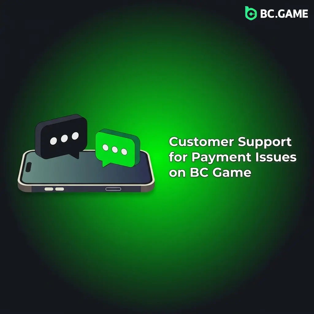 BC Game customer support options for payment issues including live chat, email, Telegram, and Help Centre