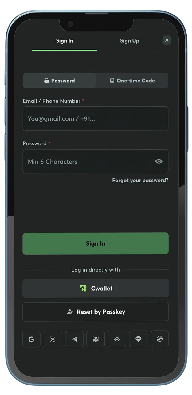 To place a bet on the BC Game website, you must log in to your account.