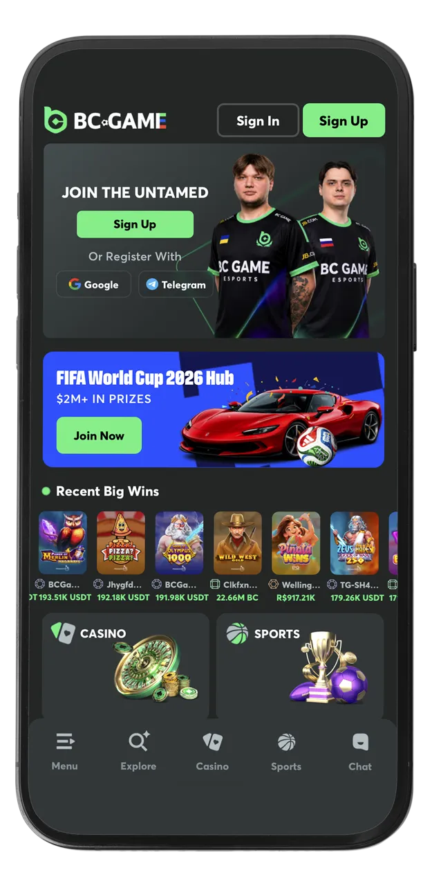 Launch the BC Game app and open the sports betting tab.