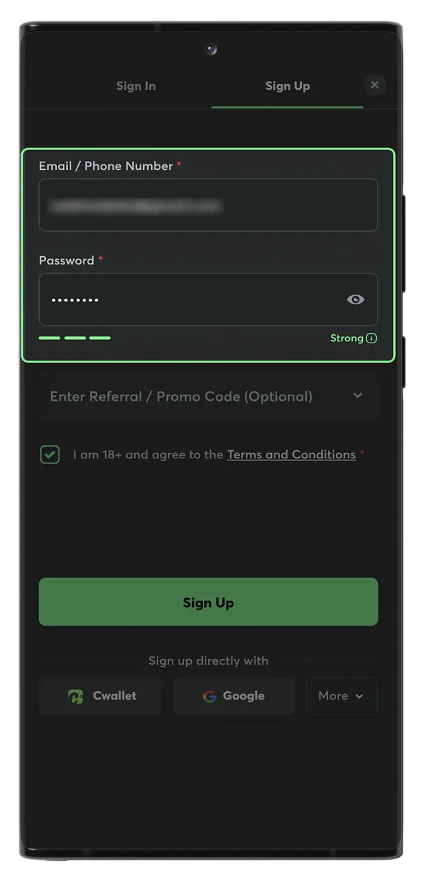 Create a strong and unique password for your BC Game account.