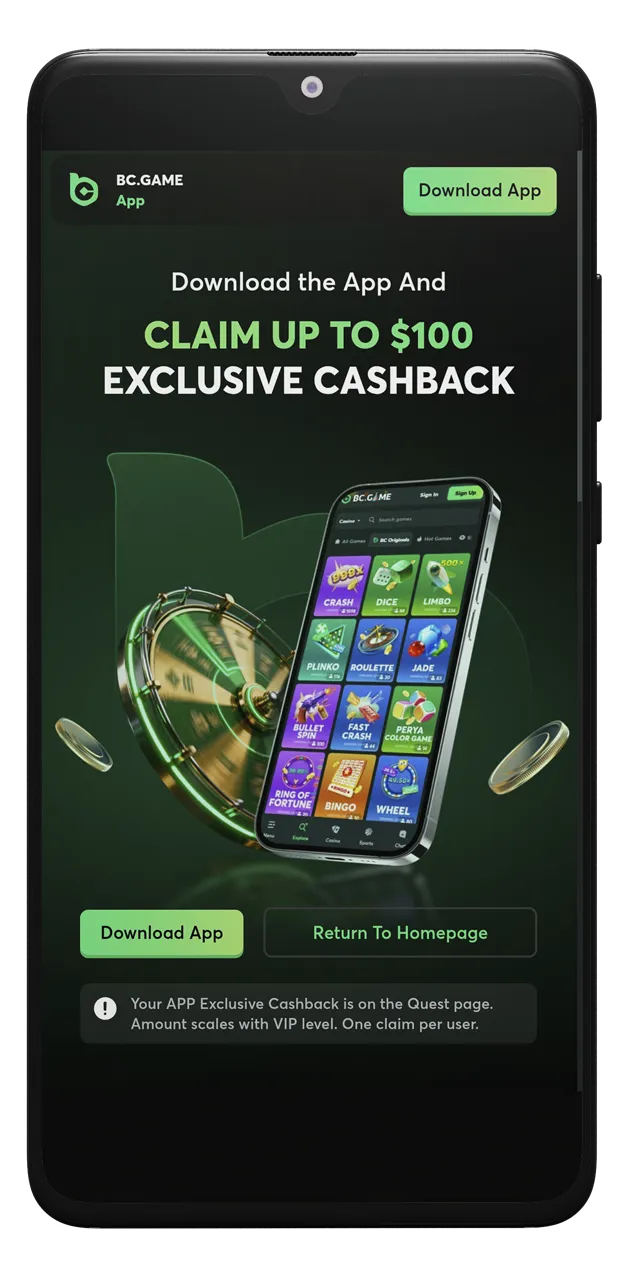 Open the BC Game apps tab and start the download.