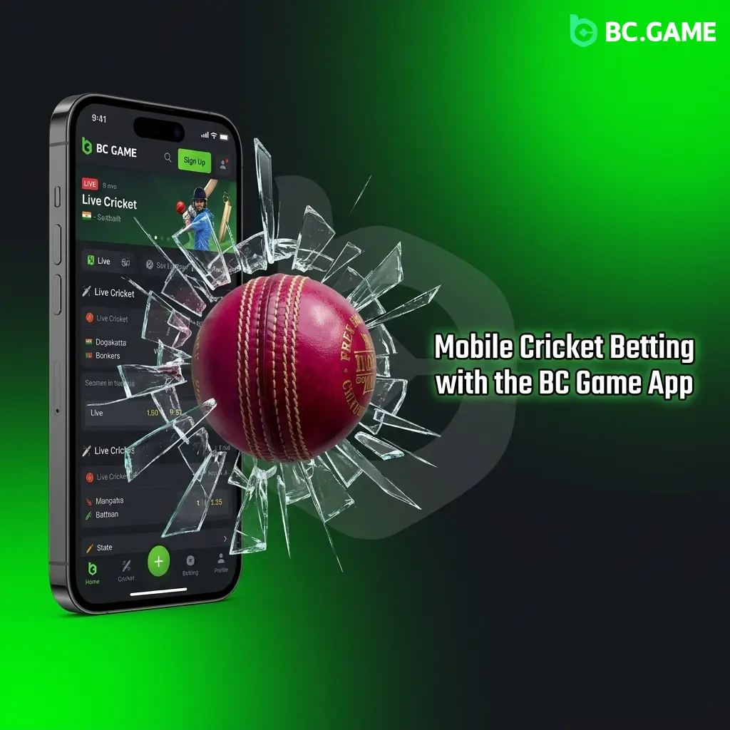 BC Game mobile app for cricket betting on Android and iOS with pre-match and live markets access