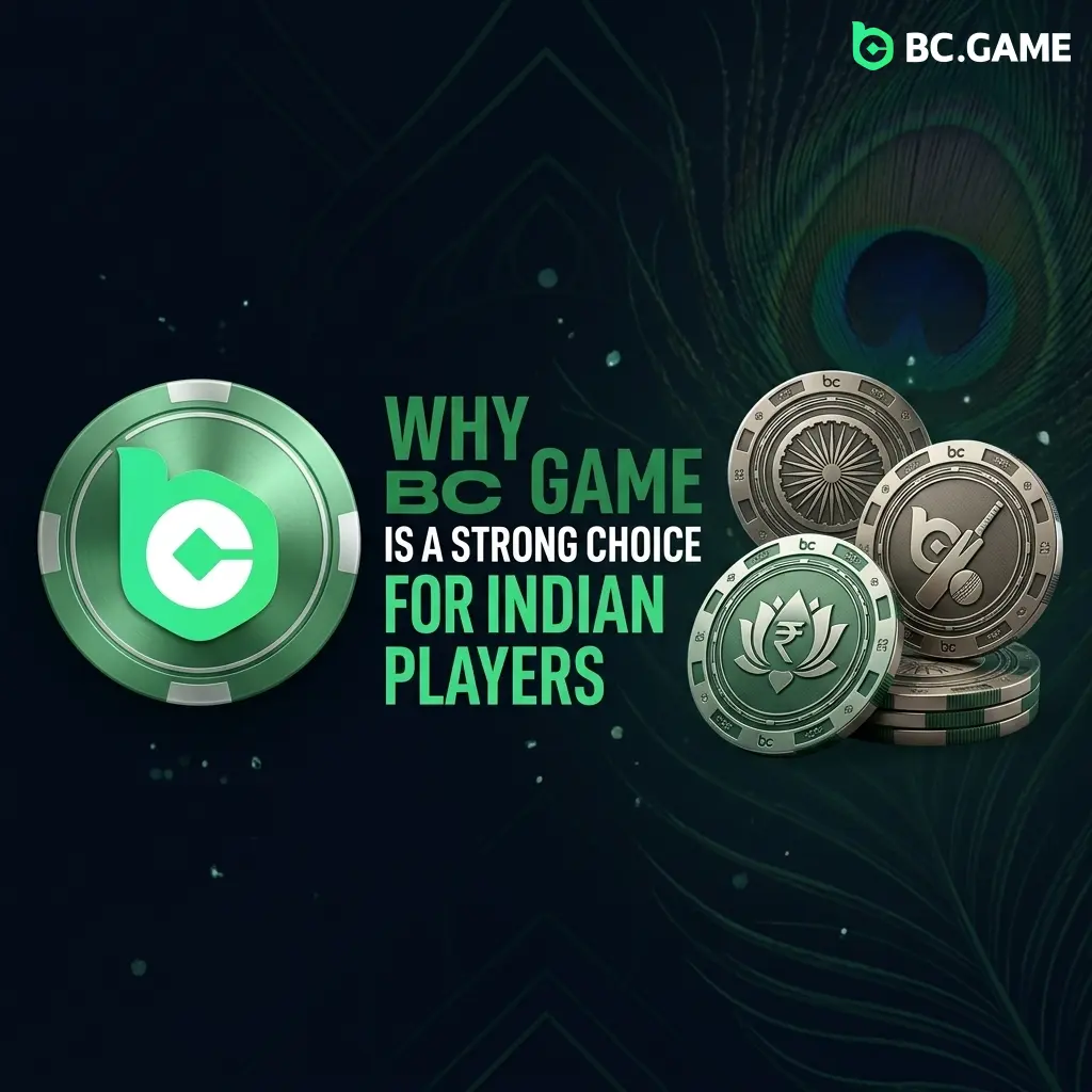 BC Game platform for Indian players showing sports betting, mobile app, and secure account features on Android and iOS