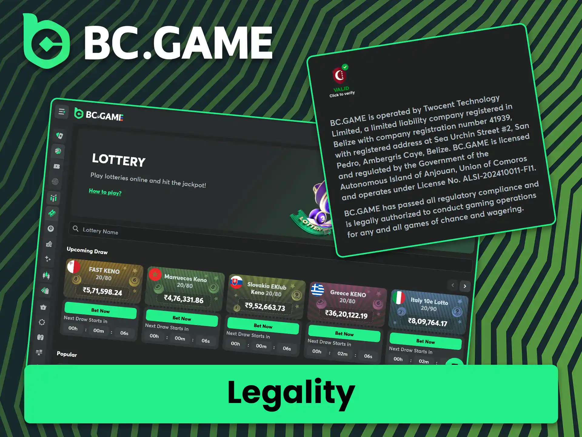 Find out if BC Game is a legal platform in India.