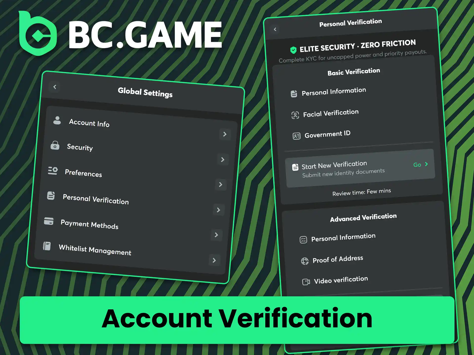Submit your official identity documents to complete the account verification process on BC Game.