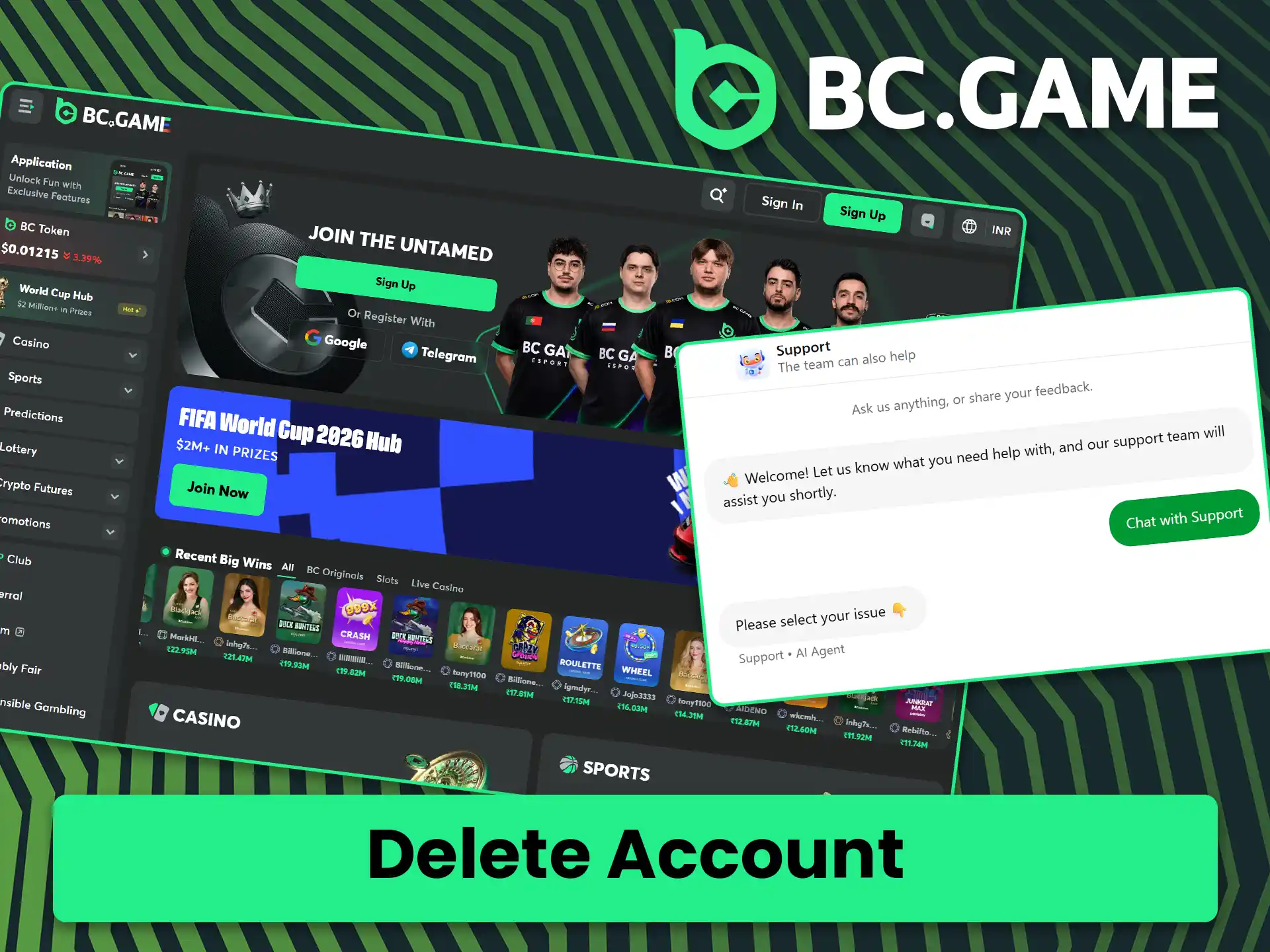 Find out how to delete your personal account on BC Game.