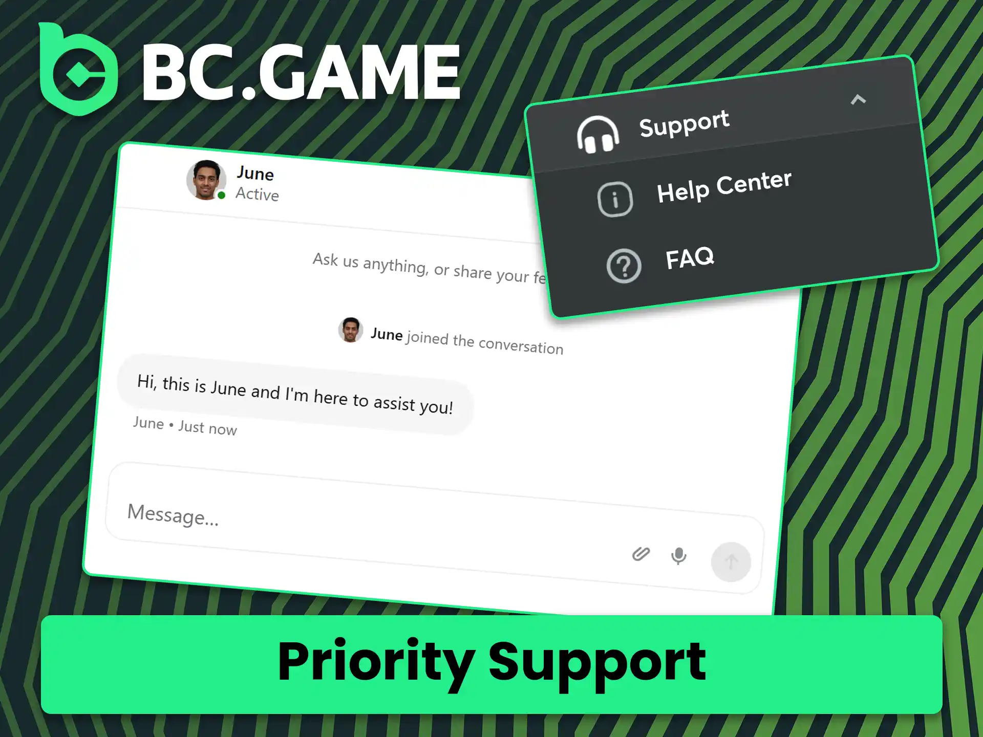 Enjoy premium customer service features with vip and priority support at BC Game.